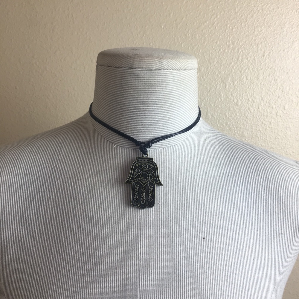 New vintage gold hamsa pendant necklace